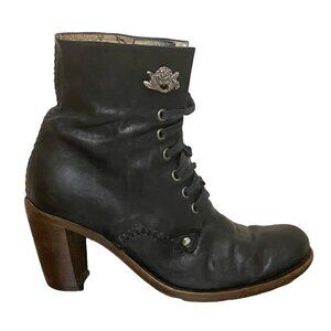 Siren by Mark Nason Black Leather Ankle Boots Size 6